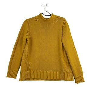 J.Crew Always Oarsman Roll Neck Sweater XL Mustard 100% Cotton Knitted